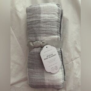 Pottery Barn Kids Gray Buffalo Check Blanket